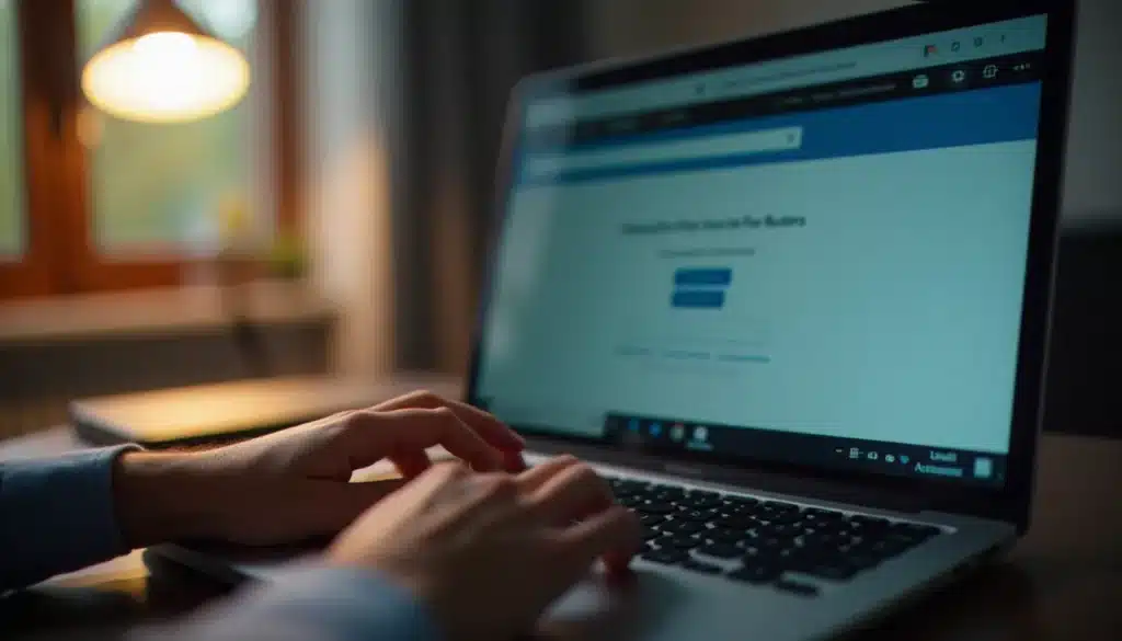 Un utilisateur accède à l'interface d'administration de son réseau local via l'adresse 192.168.1.230 sur un ordinateur portable, dans un bureau à domicile