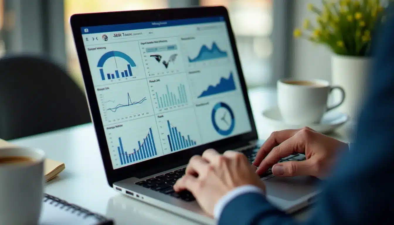 Consultant SEO analysant des données de référencement naturel sur plusieurs outils professionnels, représentant la méthodologie data-driven d'un expert comme Cédric Guérin travaillant depuis Chiang Mai