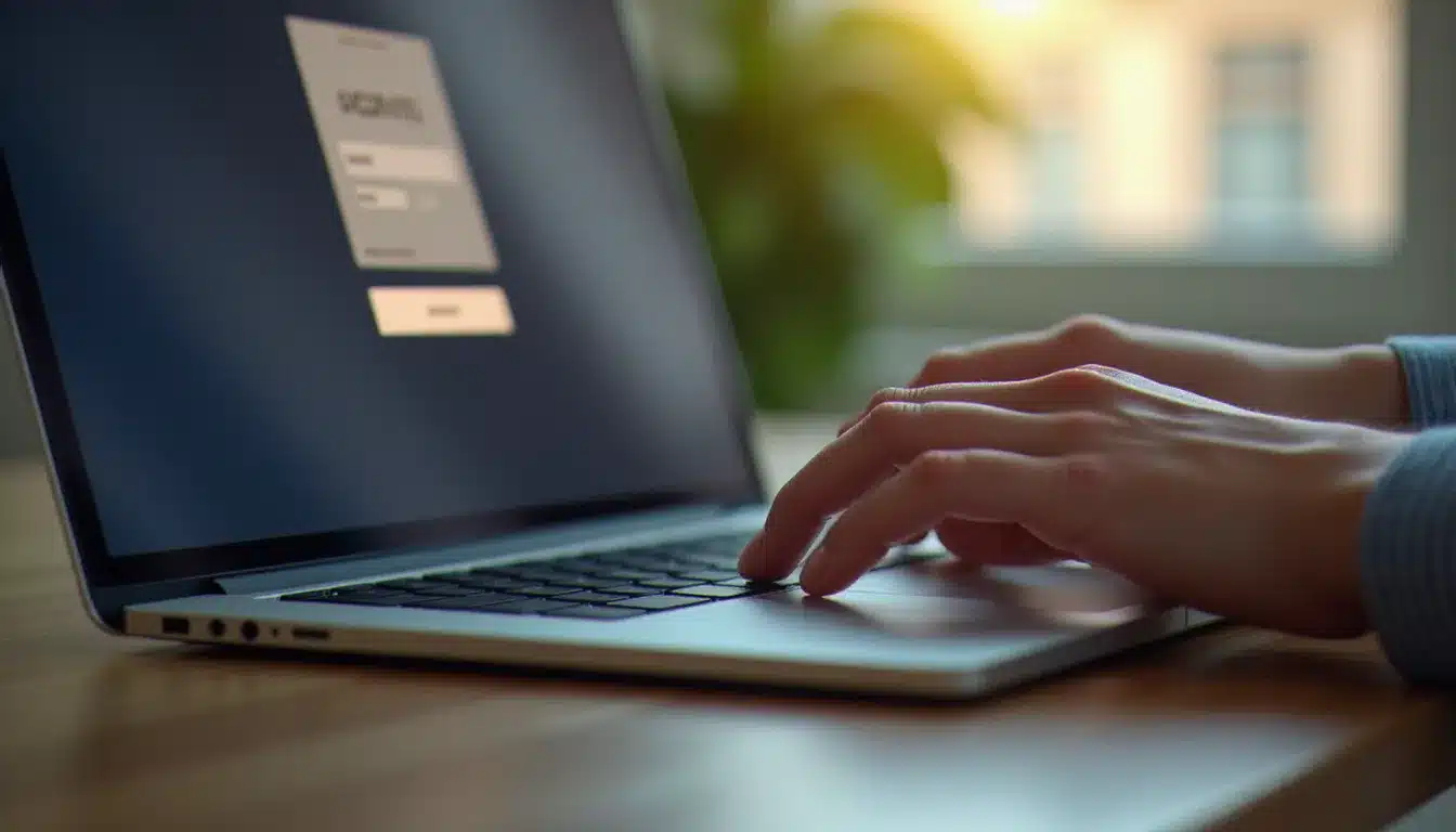 Gros plan sur des mains saisissant un identifiant pour se connecter au webmail académique de Créteil