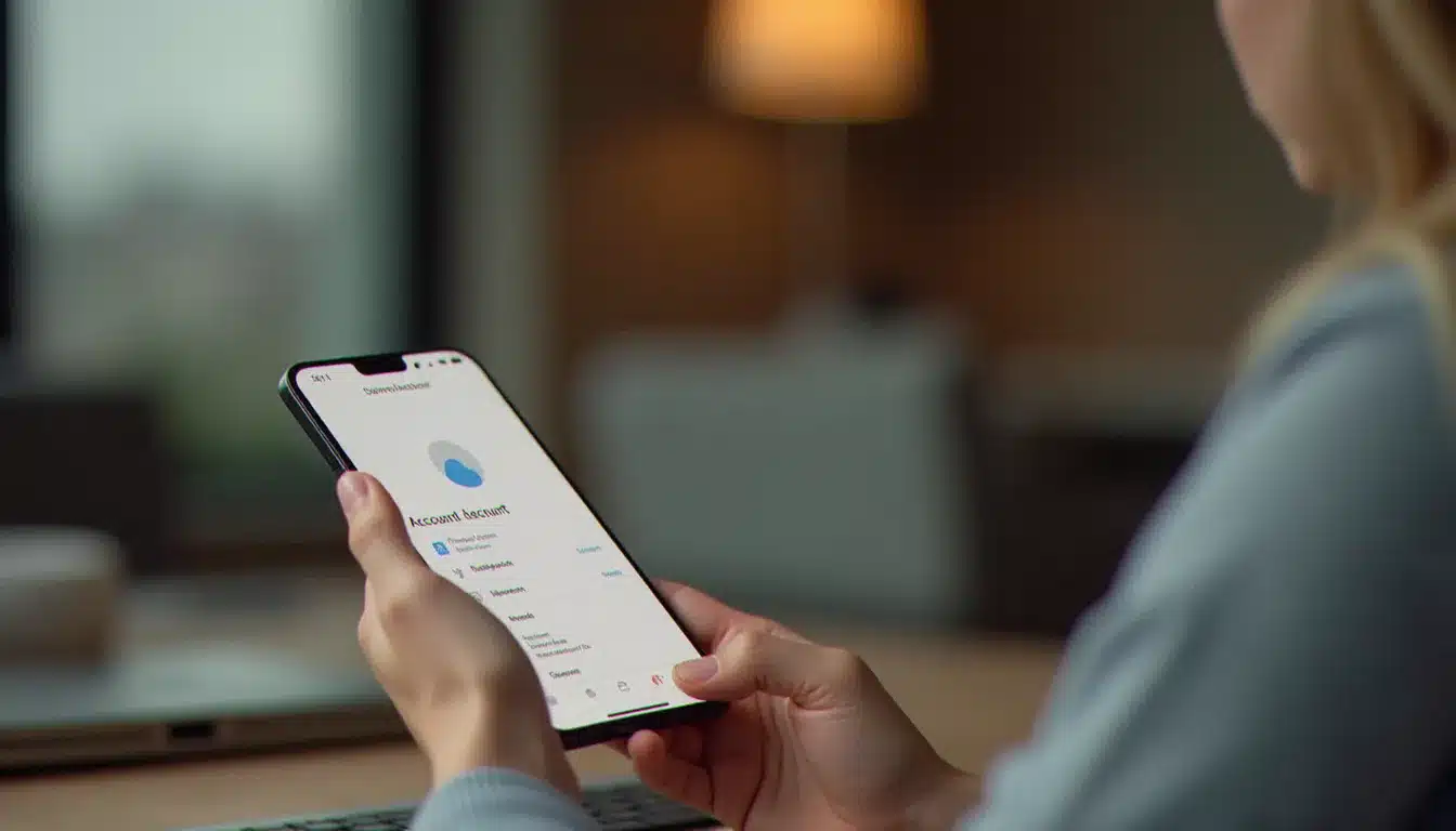 Un utilisateur accède aux paramètres de confidentialité Google sur son smartphone pour gérer son activité en ligne