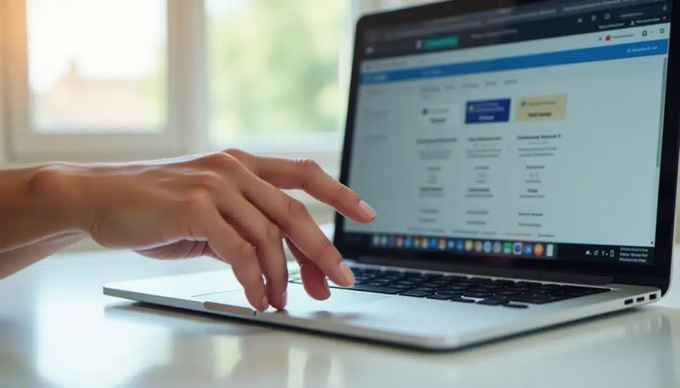 Personne consultant les offres d'hébergement web OVH sur un ordinateur portable, comparaison des plans tarifaires VPS et mutualisés