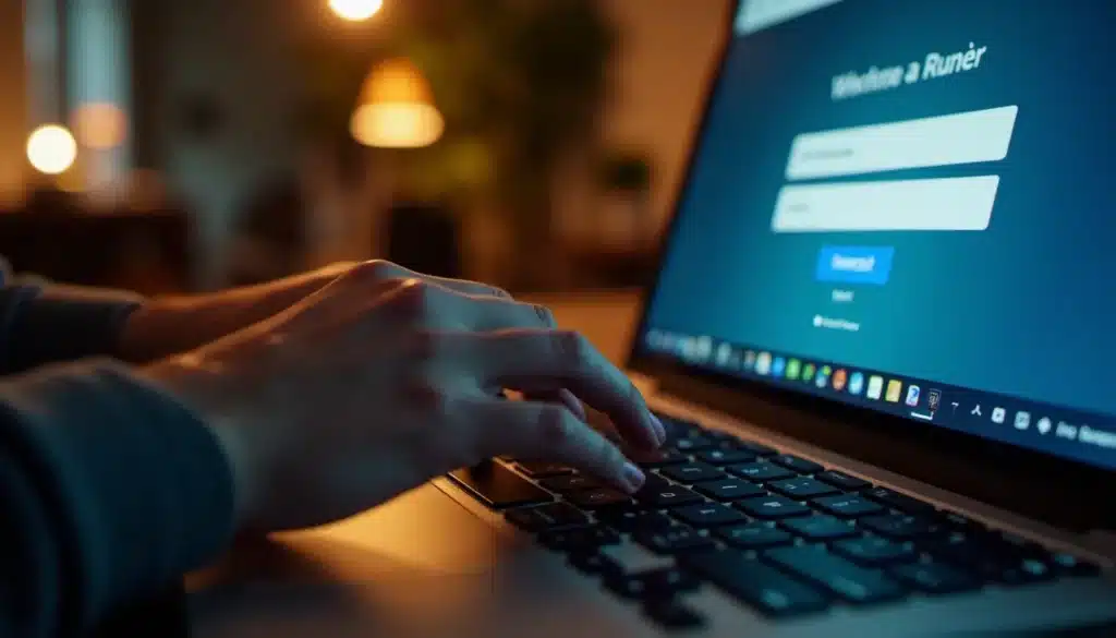 Une personne accède à l'interface d'administration de son routeur via l'adresse 192.168.1.1 sur un ordinateur portable