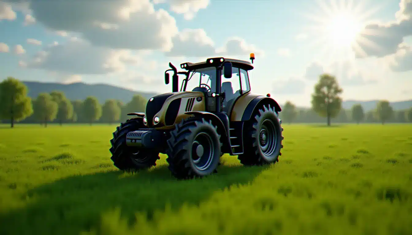 Modèle 3D de tracteur agricole issu d'un mod de simulation, représentant la qualité des créations disponibles sur les plateformes de mods comme modhub