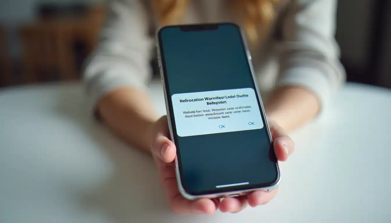 Écran de smartphone affichant une boîte de dialogue de confirmation de suppression de compte sur les réseaux sociaux