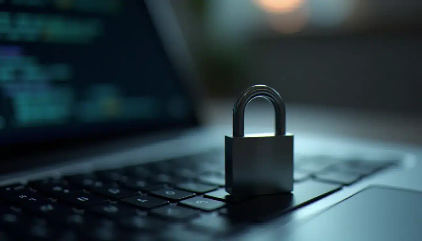 Cadenas métallique posé sur un clavier d'ordinateur, symbolisant la protection de la vie privée lors de la navigation web