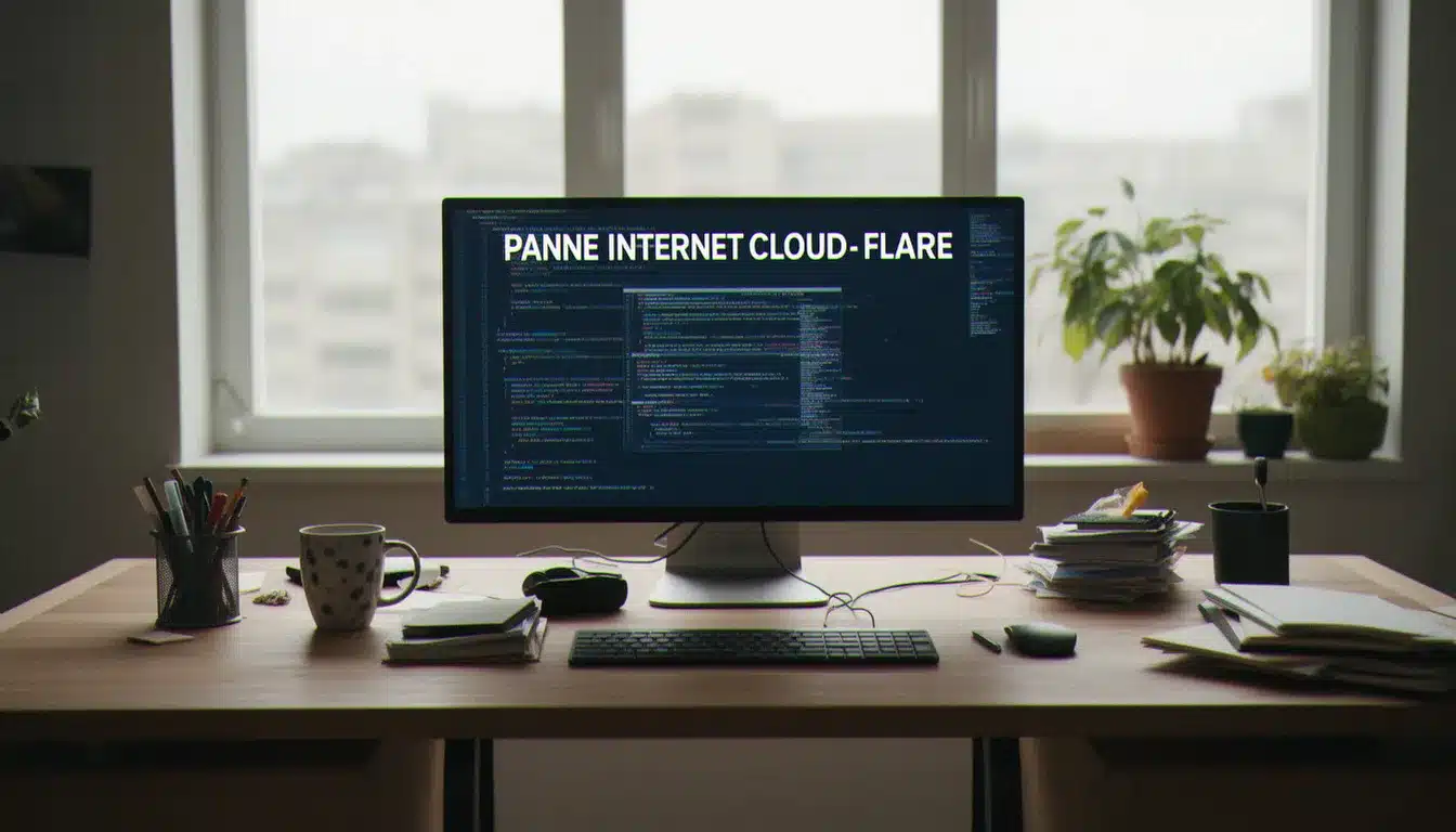 Illustration de panne internet cloudflare