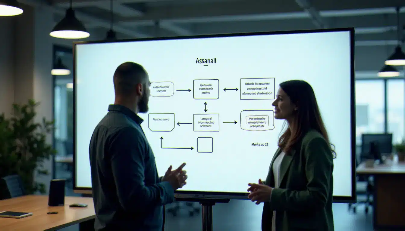 Schéma d'architecture backend dessiné sur un tableau blanc dans un bureau moderne, illustrant les composants d'une plateforme comme Supabase